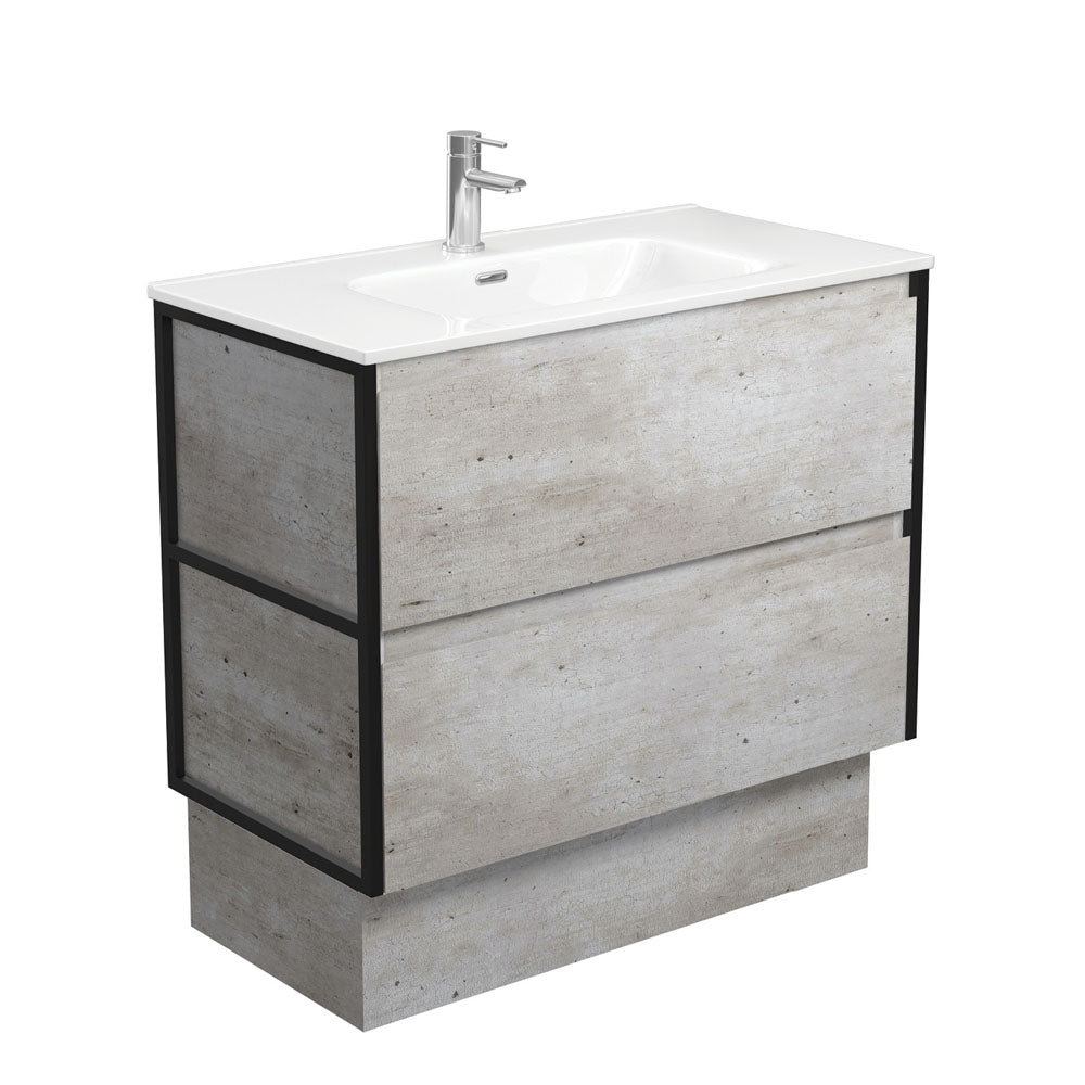 JOLI AMATO 900 INDUSTRIAL Vanity with Matte Black Frames and Kick 1TH