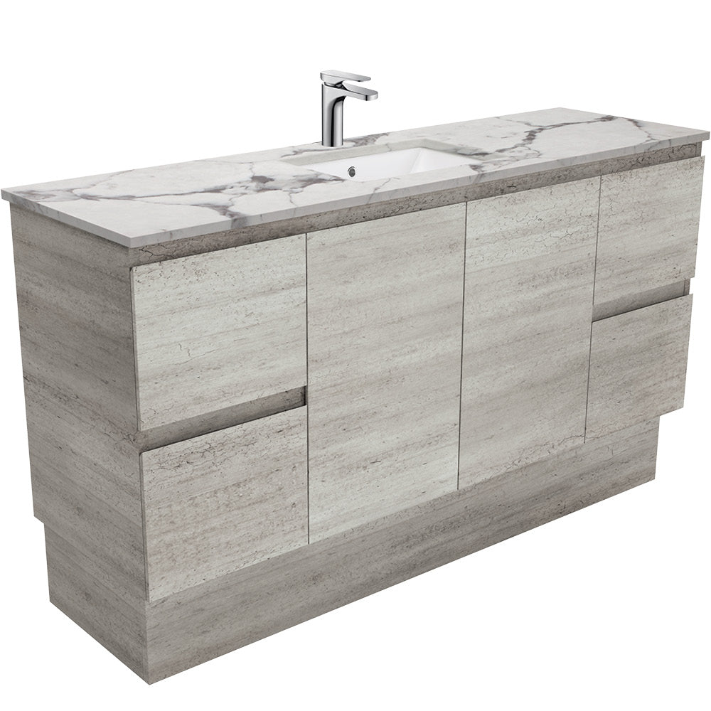 SARAH CALACATTA MARBLE 1500 EDGE INDUSTRIAL Cab on Single Bowl 1TH