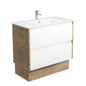 JOLI AMATO 900 Matte White Vanity with SCANDI OAK Panels and Kick 1TH