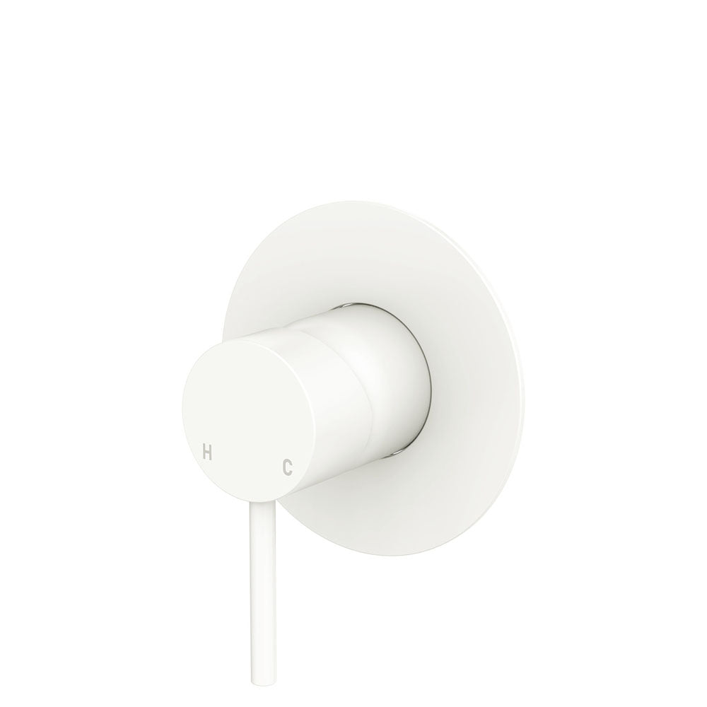 Kaya Wall Mixer, Large Round Plate, Matte White