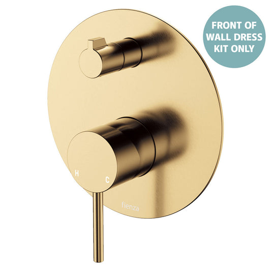Kaya Wall Diverter Mixer Dress Kit, Large Round Plate, Urban Brass