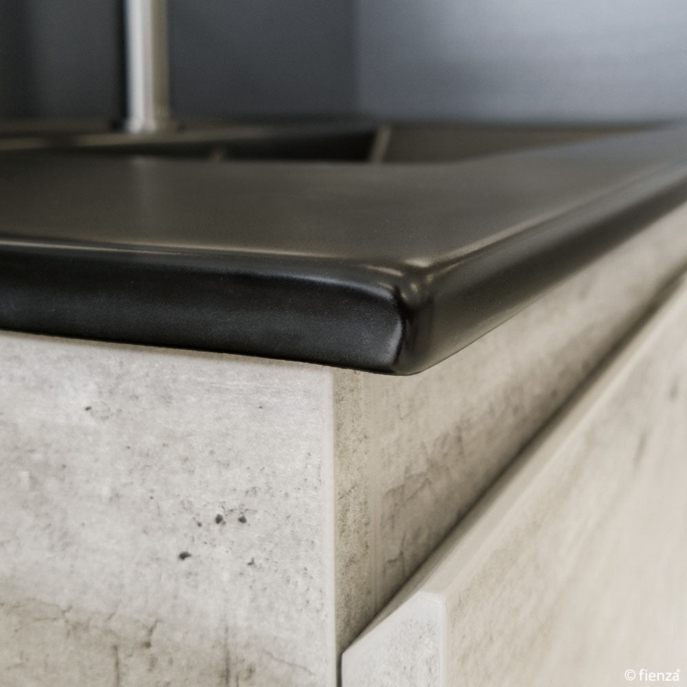 DOLCE Matte Black 1200 EDGE INDUSTRIAL Vanity on Kick 1TH