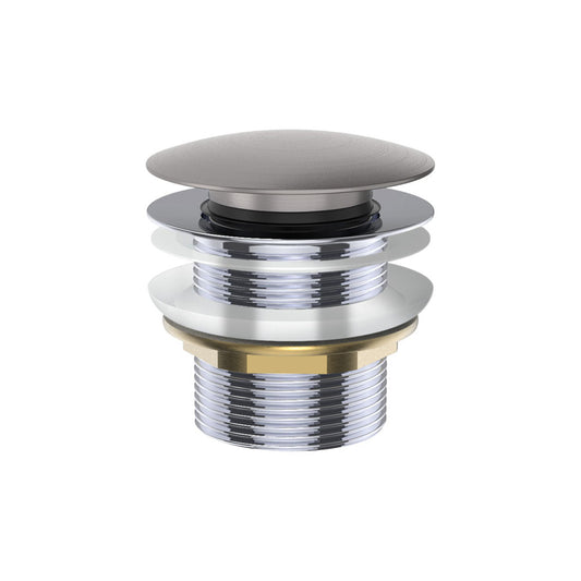 Pull Out Pop Up Bath Waste 40mm Gun Metal No Overflow 55mm Thread Length
