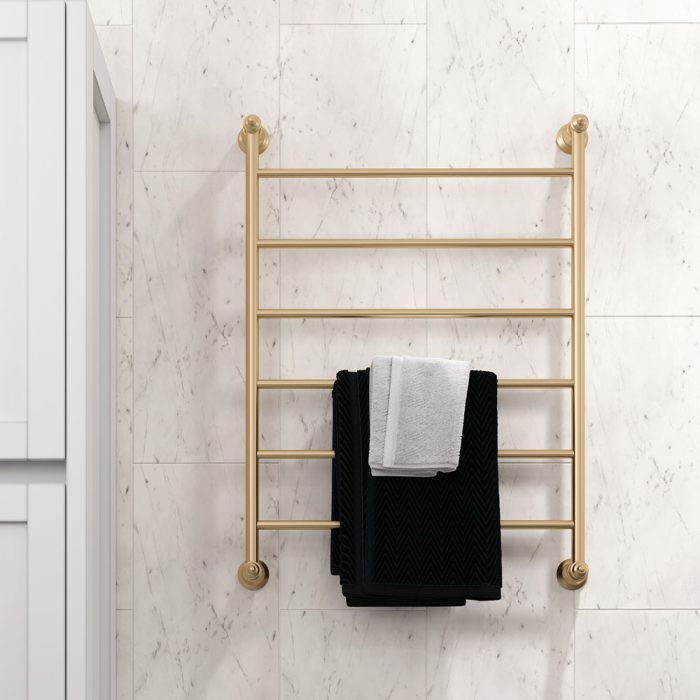 LILLIAN Heated Towel Rail 6080 Urban Brass (6 Bars) 600x808x95mm