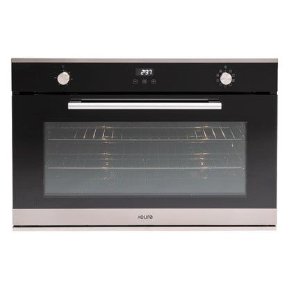 90cm x 60cm, Giant Oven 9 x Multifunction Programmable Touch LED Clock timer, Large 109ltr gross capacity , 1 x telescopic runner