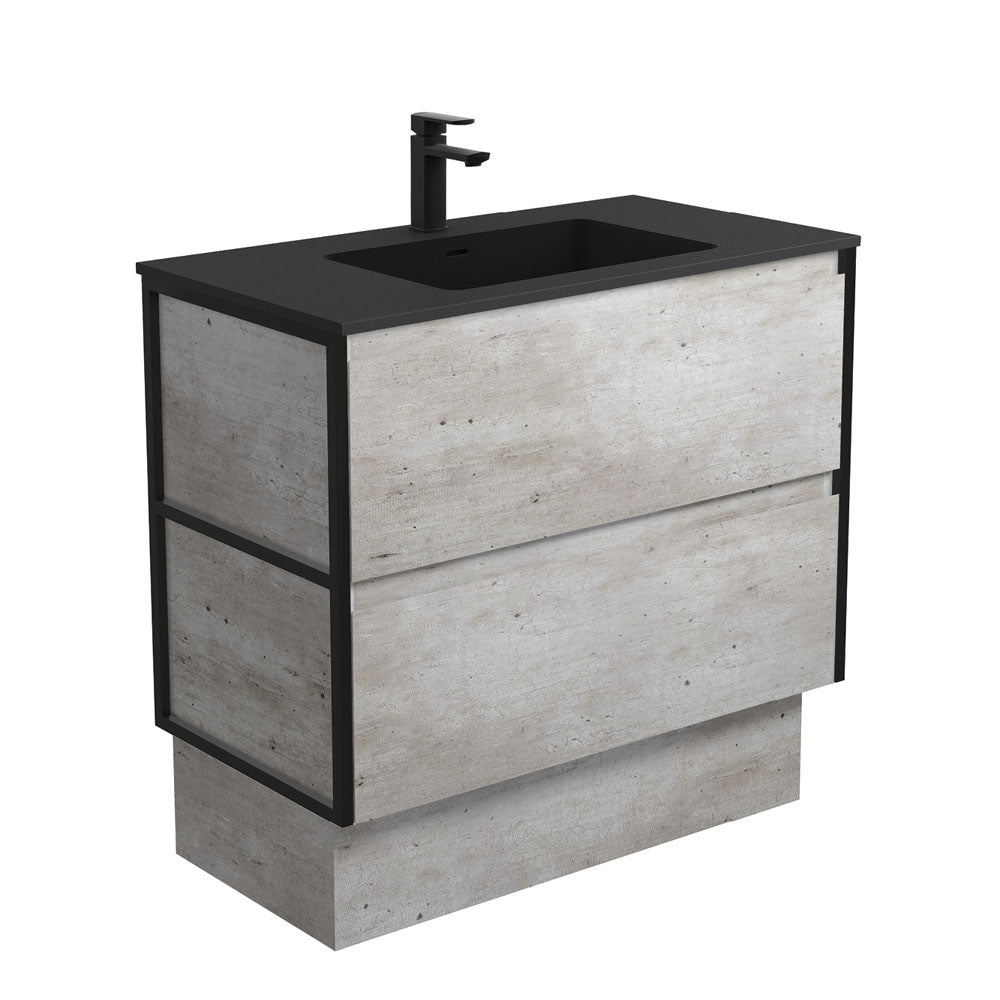 Montana Amato 900 Industrial Vanity On Kick, Matte Black Frames