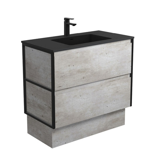 MONTANA AMATO 900 INDUSTRIAL Vanity with Matte Black Frames and Kick 1TH