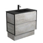 MONTANA AMATO 900 INDUSTRIAL Vanity with Matte Black Frames and Kick 1TH