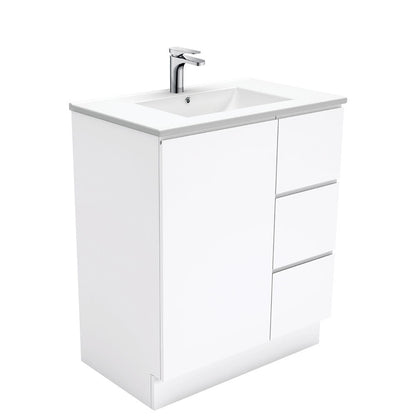 Dolce Fingerpull Gloss White 750 Vanity On Kickboard
