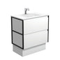 VANESSA AMATO 750 Matte White Vanity with Matte Black Frames and Kick 1TH