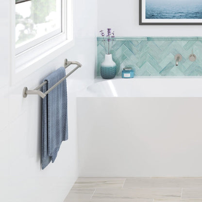 KAYA Double Towel Rail 900mm Brushed Nickel