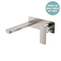 Tono Wall Basin/Bath Mixer Set Dress Kit, Brushed Nickel, Rectangular Plate, 200mm Outlet