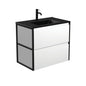 DOLCE MB AMATO 750 Matte White Vanity with Matte Black Frames Wall Hung 1TH