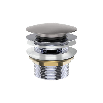 Pull Out Pop Up Bath Waste 40mm Gun Metal with Overflow 55mm Thread Length
