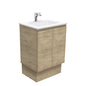 VANESSA Poly Marble 600 EDGE SCANDI OAK Vanity on Kick 1TH