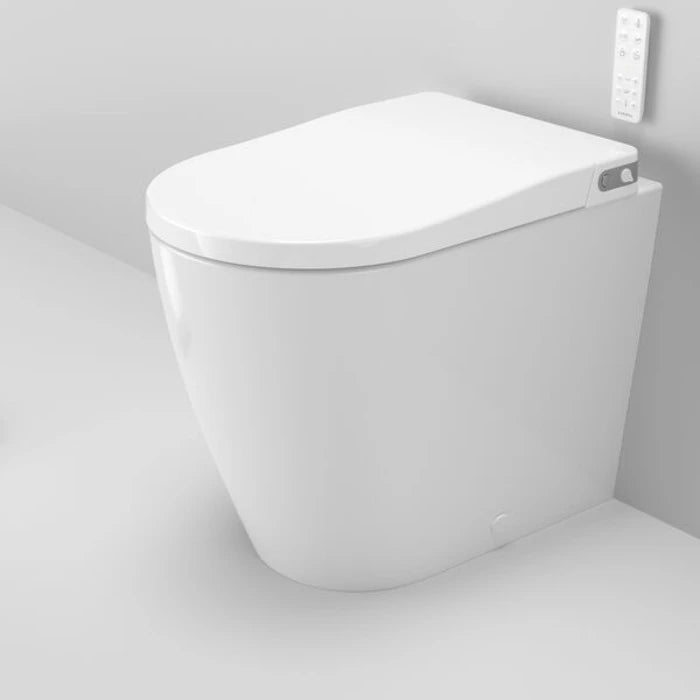 Caroma Forma II Bidet Cleanflush Wall Faced Back Inlet Pan (with GermGard) - White