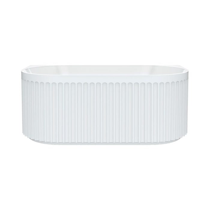 Eleanor Fluted Back-to-Wall Acrylic Bath, 1500mm