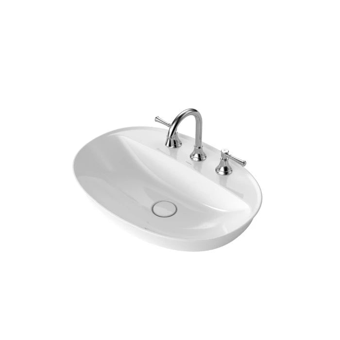 Caroma Riviere Inset Basin (3 Tap Holes) Gloss White