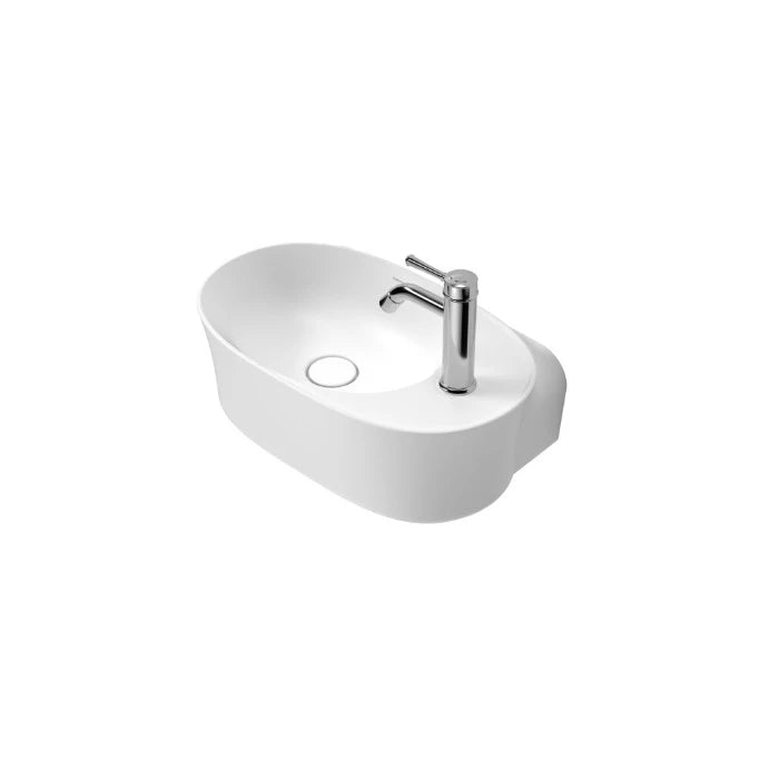 Caroma Riviere Hand Wall Basin (1 Tap Hole) Matte White