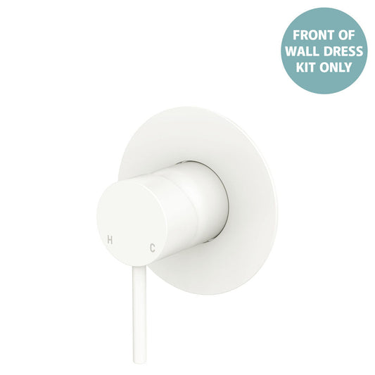 Kaya Wall Mixer Dress Kit, Large Round Plate, Matte White