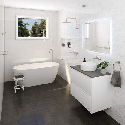 KAYA Double Towel Rail 900mm Brushed Nickel