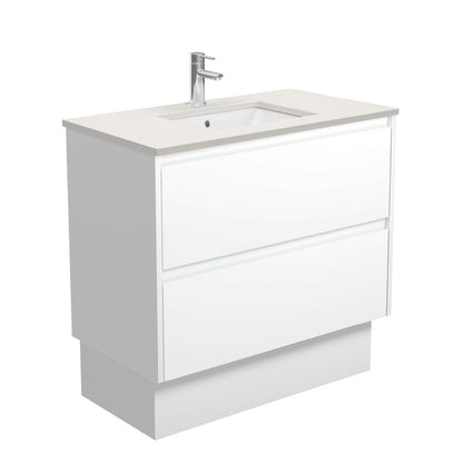 SARAH ROMAN SAND AMATO 900 Satin White Vanity On Kick 1TH