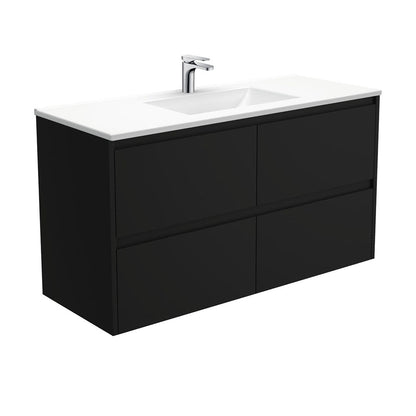 VANESSA AMATO 1200 Matte Black Vanity Wall Hung 1TH