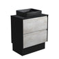 LUCIANA MB BLACK SPARKLE AMATO 750 INDUSTRIAL Vanity Matte Black Panels On Kick NTH