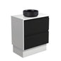 REBA Black CRYSTAL AMATO 750 Matte Black Vanity Matte White Panels On Kick NTH