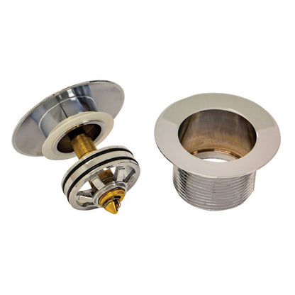 Universal Pull-Out/Pop-Up Brass Cap Bath Waste with Overflow, Brushed Nickel