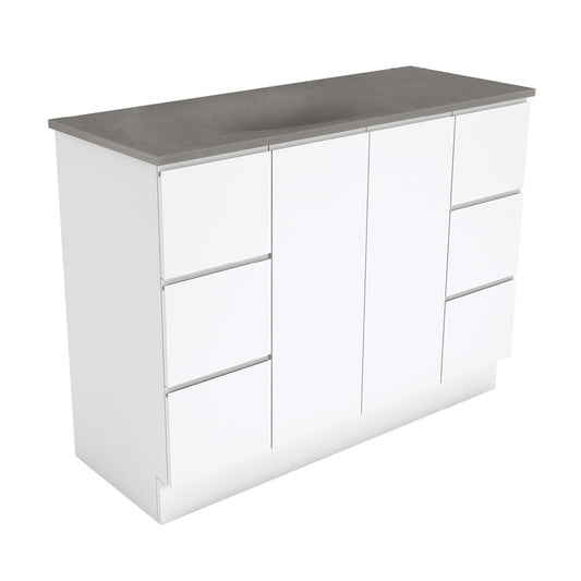 SATORI FINGERPULL 1200 Gloss White Vanity On Kick