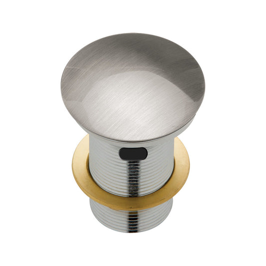 BASIN WASTE Dome Pop Up 32x70mm with Overflow Brushed Nickel