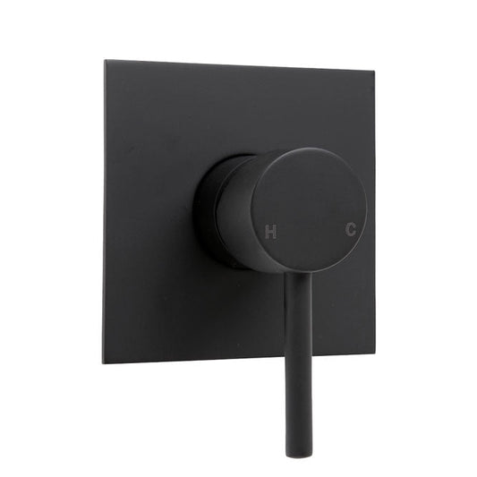 HUSTLE Shower Wall Mixer Matte Black 35mm Square Plate