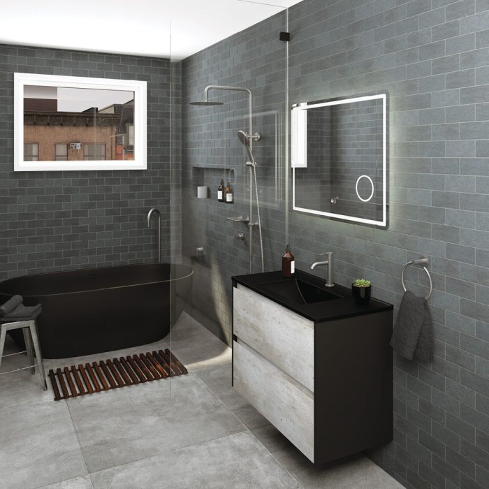 KAYA Twin Rail Shower Gun Metal