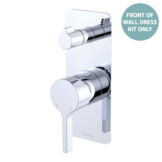 Sansa Wall Diverter Mixer Dress Kit, Rectangular Plate, Chrome