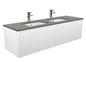 Sarah Dove Grey Undermount Double Bowl 1500 Alina Wall-Hung Vanity