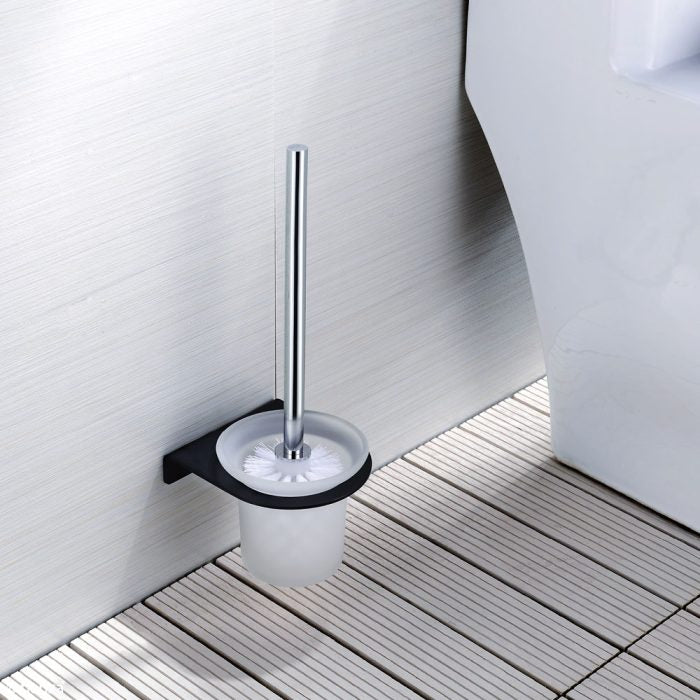 Lincoln Toilet Brush & Holder, Mixed Finish