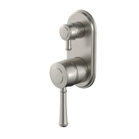 Caroma Riviere Bath/Shower Mixer With Diverter (Complete Kit) Brushed Nickel