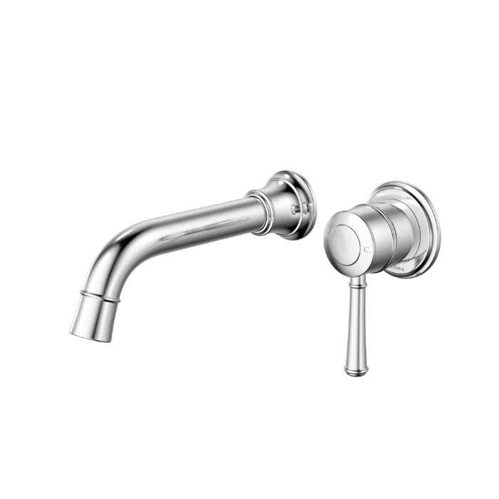 Caroma Riviere Wall Basin/Bath Mixer 175mm (Complete Kit) Chrome Lead Free