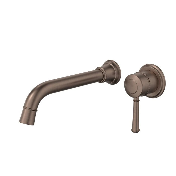 Caroma Riviere Wall Basin/Bath Mixer 210mm (Complete Kit) Brushed Bronze Lead Free