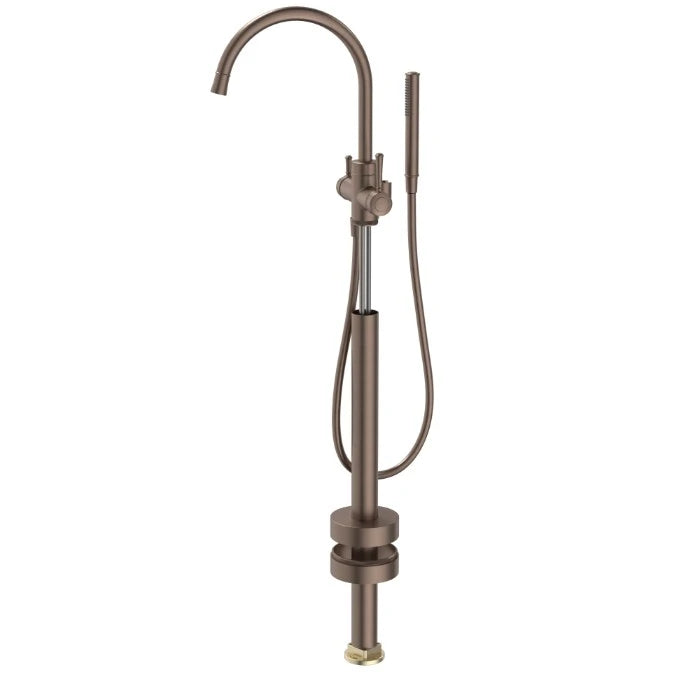 Caroma Riviere Freestanding Bath Filler With Handshower (Trim Kit Only) Brushed Bronze