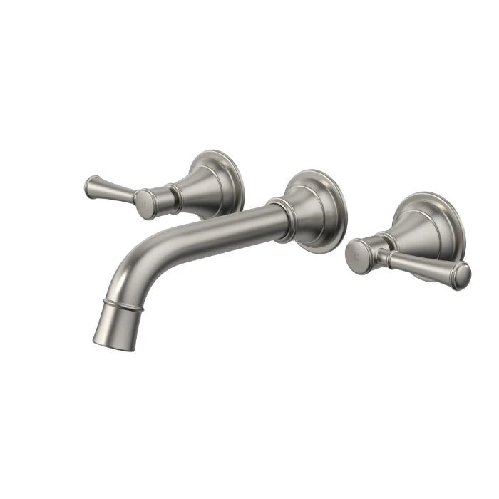 Caroma Riviere Wall Basin/Bath Set 175mm Brushed Nickel Lead Free