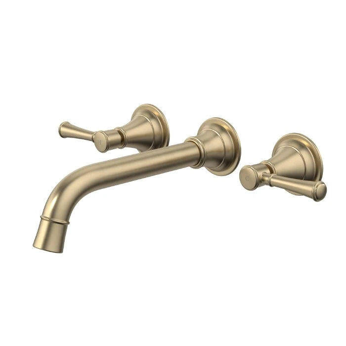 Caroma Riviere Wall Basin/Bath Set 210mm Brushed Brass Lead Free