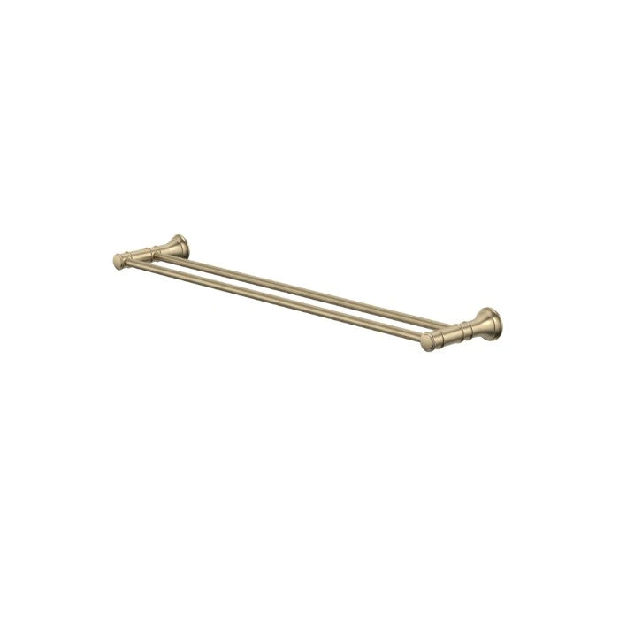 Caroma Riviere Double Towel Rail 600mm Brushed Brass