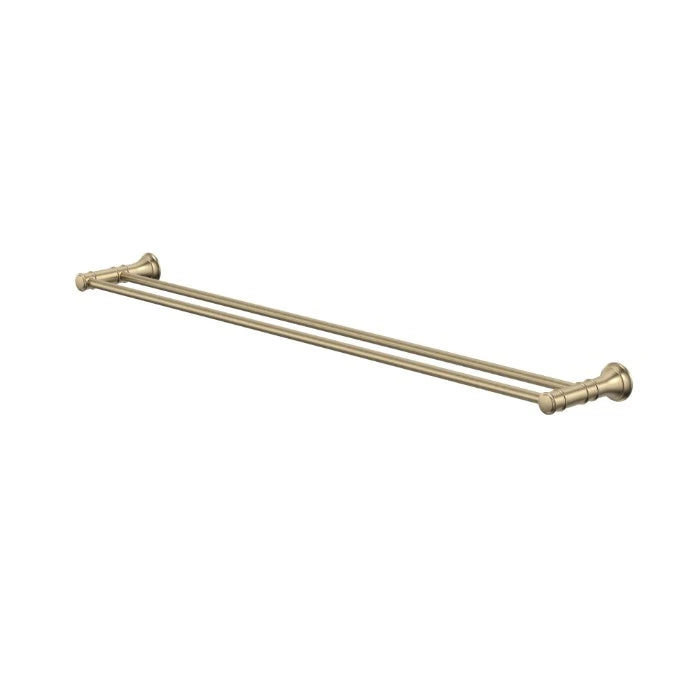 Caroma Riviere Double Towel Rail 800mm Brushed Brass