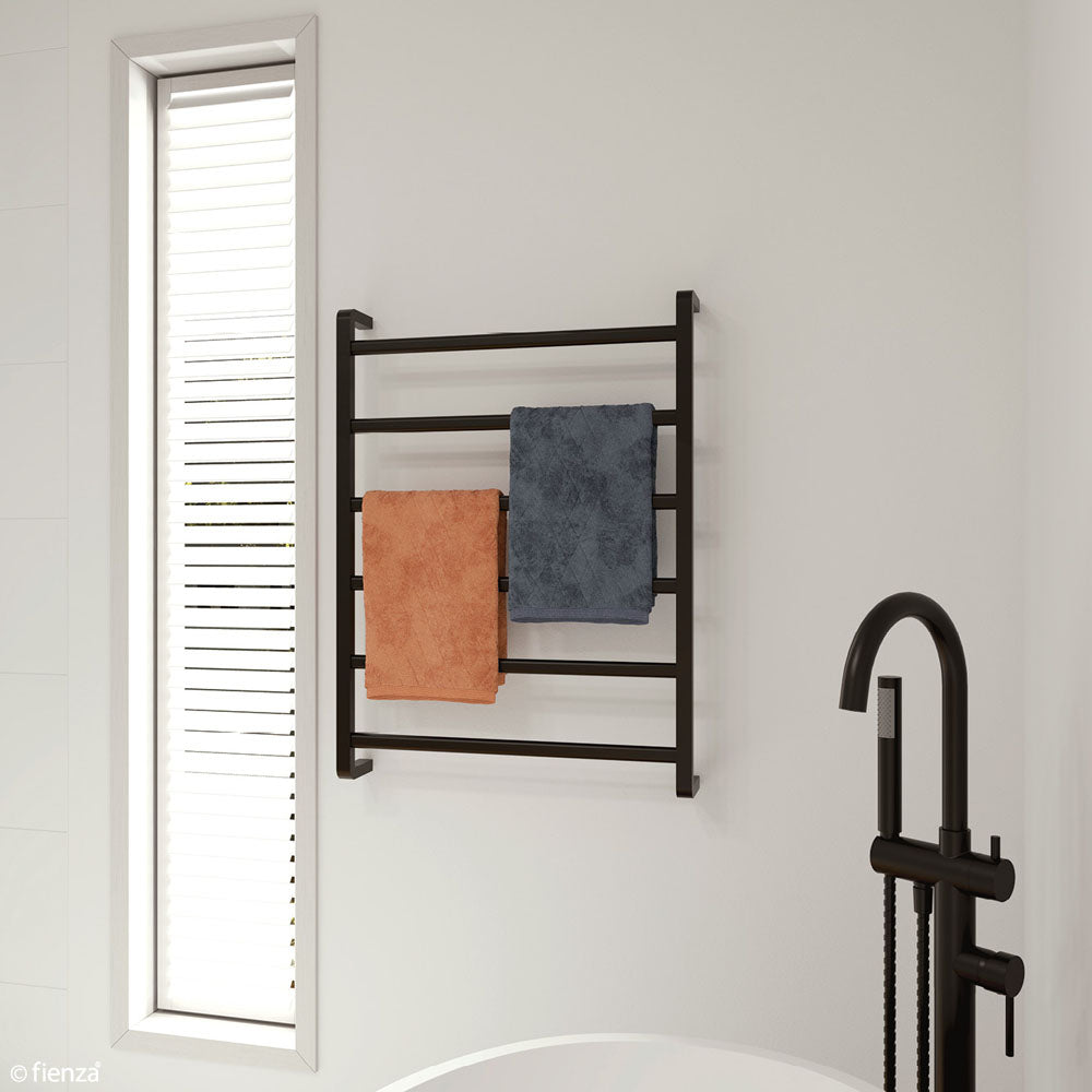 KOKO Heated Towel Rail 6080 Matte Black (6 Bars) 600x800x100mm