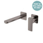 Tono Wall Basin/Bath Mixer Set Dress Kit, Gun Metal, Square Plates, 200mm Outlet