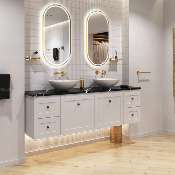 Newport Door & Drawer 1800 Double Bowl Wall-Hung Vanity