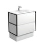 DOLCE AMATO 750 Matte White Vanity with Matte Black Frames and Kick 1TH