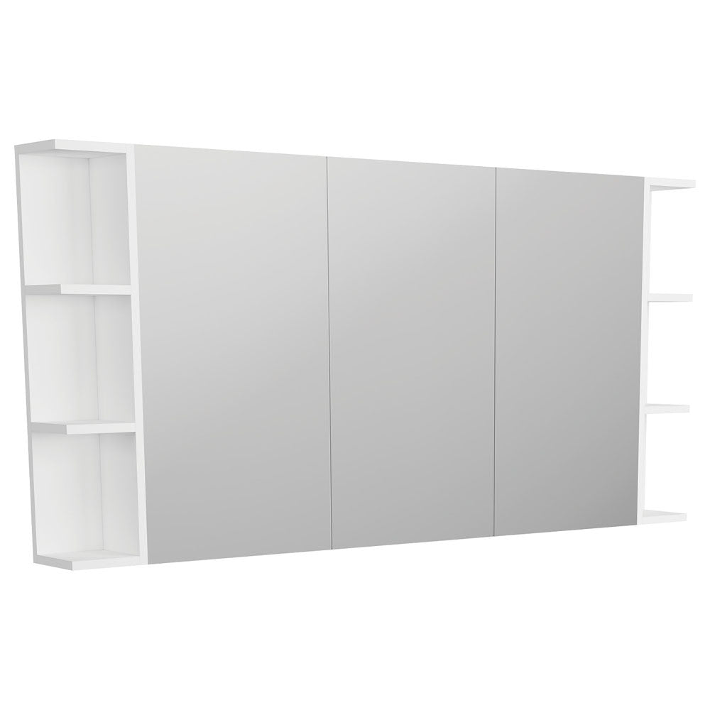 Pencil Edge 1200 Mirror Cabinet, 2 Side Shelves